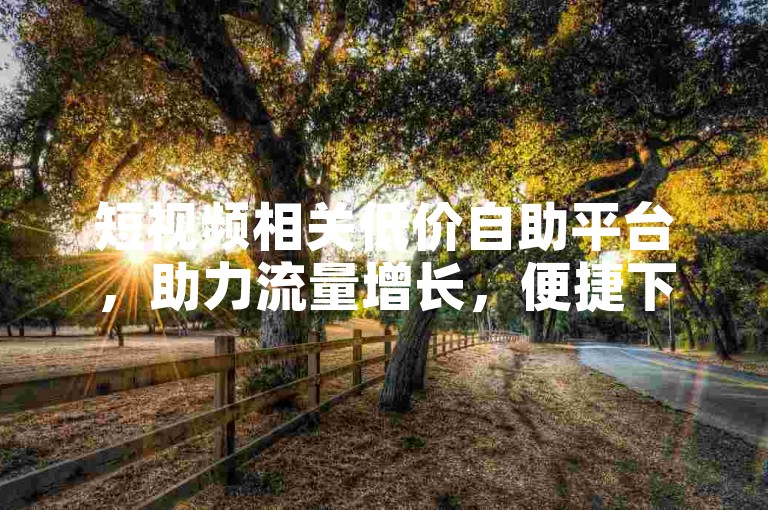 短视频相关低价自助平台，助力流量增长，便捷下单服务。