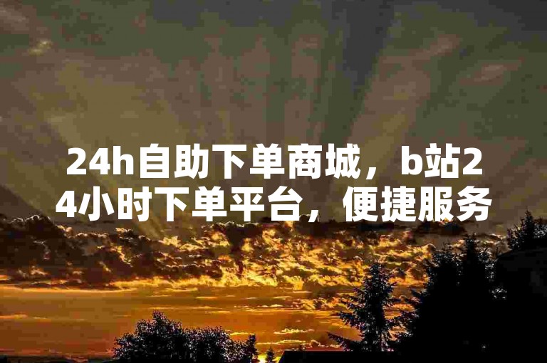 24h自助下单商城，b站24小时下单平台，便捷服务随时享。