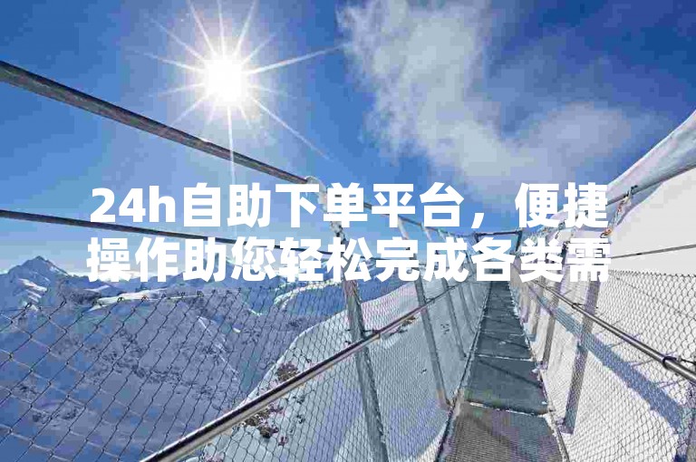 24h自助下单平台，便捷操作助您轻松完成各类需求。