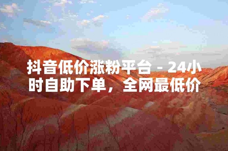抖音低价涨粉平台 - 24小时自助下单，全网最低价