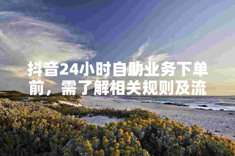 抖音24小时自助业务下单前，需了解相关规则及流程细节。