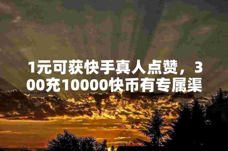 1元可获快手真人点赞，300充10000快币有专属渠道。
