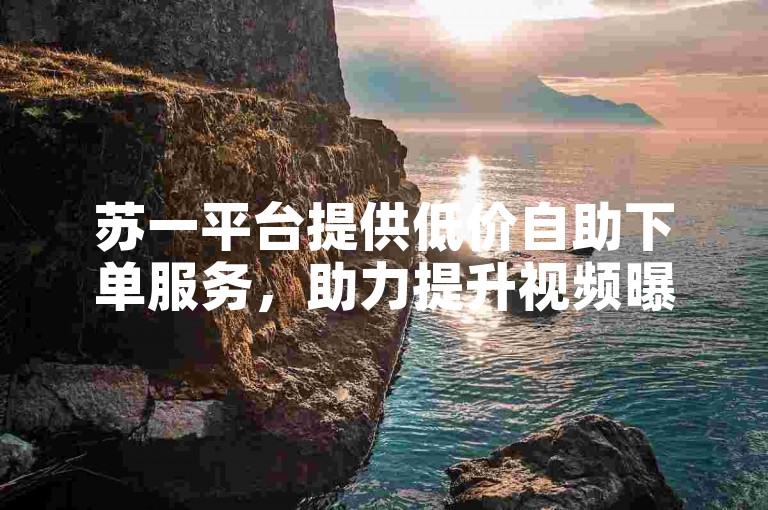 苏一平台提供低价自助下单服务，助力提升视频曝光量。