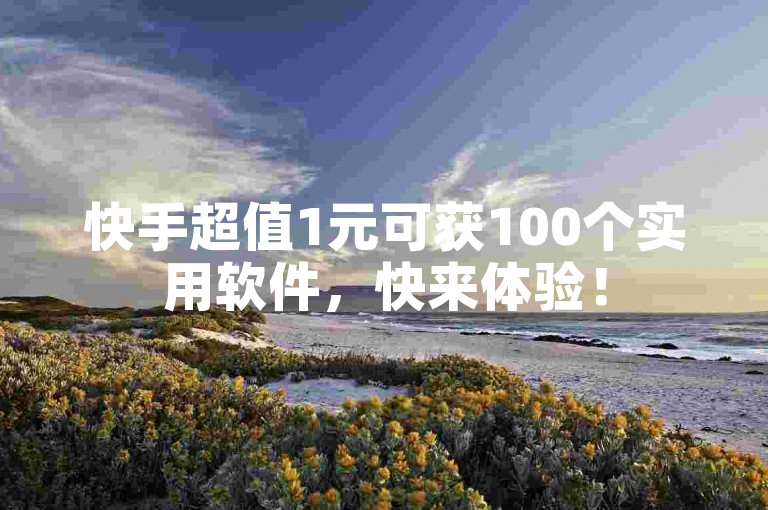 快手超值1元可获100个实用软件，快来体验！