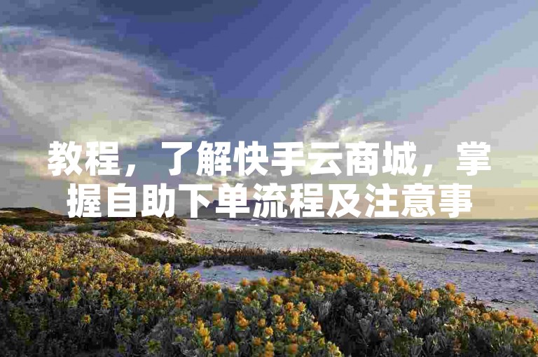 教程，了解快手云商城，掌握自助下单流程及注意事项。