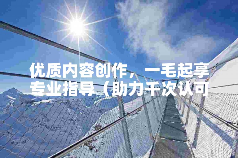 优质内容创作，一毛起享专业指导（助力千次认可）