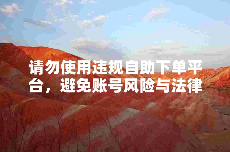 请勿使用违规自助下单平台，避免账号风险与法律问题。