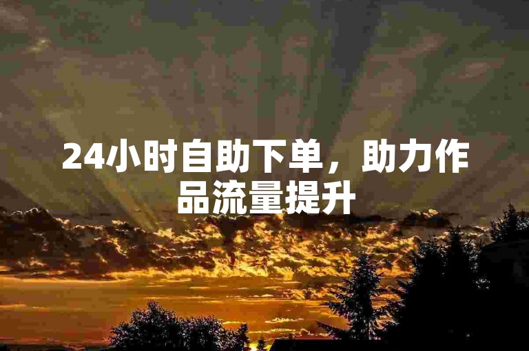 24小时自助下单，助力作品流量提升