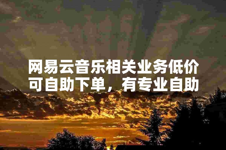 网易云音乐相关业务低价可自助下单，有专业自助下单商城可选。