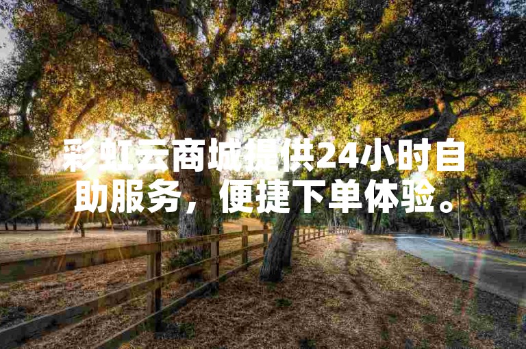 彩虹云商城提供24小时自助服务，便捷下单体验。
