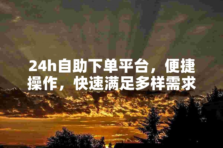 24h自助下单平台，便捷操作，快速满足多样需求。